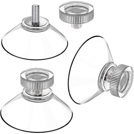 30 Pack Suction Cups with Knurled Nut, Transparent M4 Thread, Diameter 40 mm