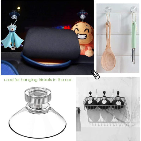 30 Pack Suction Cups with Knurled Nut, Transparent M4 Thread, Diameter 40 mm