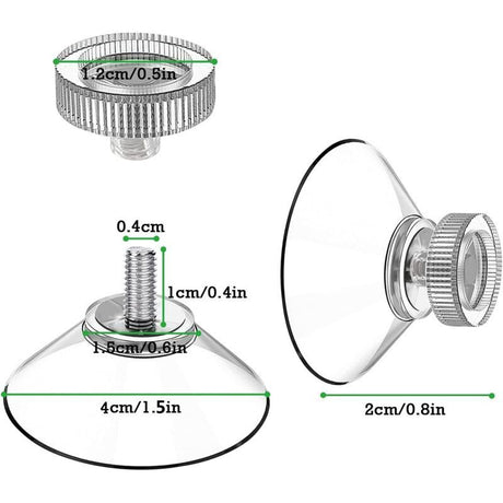 30 Pack Suction Cups with Knurled Nut, Transparent M4 Thread, Diameter 40 mm
