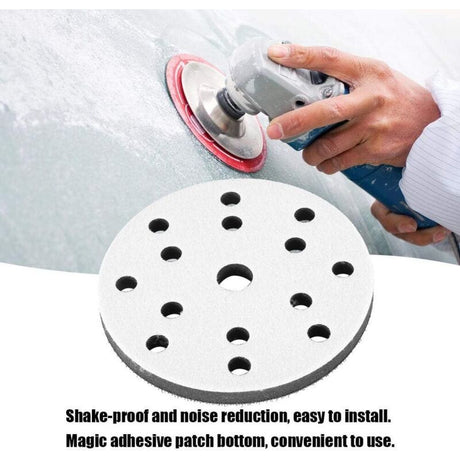 10 Pack Soft Sanding Pad, 15 Hole Soft Sponge Interface Pad, Diameter 150 mm