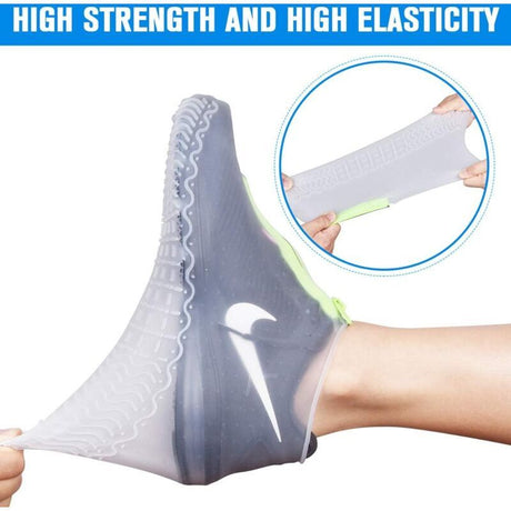 Reusable Silicone Shoe Covers with Non Slip Reinforced Sole, L 39 to 42