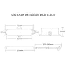 1 Piece Hydraulic Automatic Door Closer with Rotating Arm, for 45 to 85 kg Doors