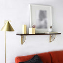 2 Pack Floating Metal Shelf Brackets, Gold Fan Shaped Triangle Wall Brackets, 20 x 20 cm