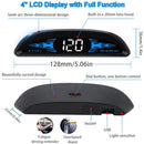 Car HUD GPS Speedometer, Universal Windshield Display with Overspeed Alarm, USB Plug and Play, 4 Inch