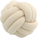Round Knotted Cushion, Milk White, 20 cm