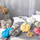 Round Knotted Cushion, Milk White, 20 cm