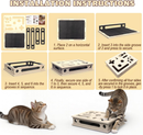 Multi-Functional Cat Claw Care Enrichment Box | Durable Wood Scratcher & Interactive Puzzle for Feline Wellness