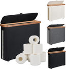 Toilet Paper Storage Basket with Lid, Holds 9-12 Rolls，black