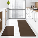Brown Non-Slip Kitchen Mats , Easy Clean Stain Resistant Kitchen Rugs for Sink, Laundry, Office（44*120*0.8cm）