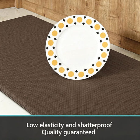 Brown Non-Slip Kitchen Mats , Easy Clean Stain Resistant Kitchen Rugs for Sink, Laundry, Office（44*120*0.8cm）