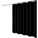 Anti Mildew Black Polyester Shower Curtain with Hooks, 100 x 180 cm