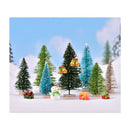 6 Pcs Mini Artificial Christmas Trees with Snow Flocking, 7 cm