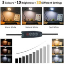 7W USB Clip Desk Lamp 48 LEDs 3 Colors 10 Brightness Levels Black