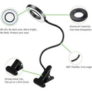 7W USB Clip Desk Lamp 48 LEDs 3 Colors 10 Brightness Levels Black