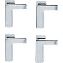 4 Pcs F Shape Glass Clamps Wall Mount Adjustable Shelf Brackets Chrome, 6 to 28 mm