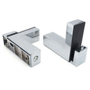 4 Pcs F Shape Glass Clamps Wall Mount Adjustable Shelf Brackets Chrome, 6 to 28 mm