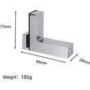 4 Pcs F Shape Glass Clamps Wall Mount Adjustable Shelf Brackets Chrome, 6 to 28 mm