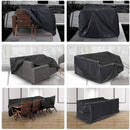Black Oxford Rectangular Garden Furniture Table Cover with UV Protection, 210 x 140 x 80 cm