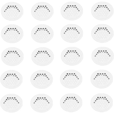 20 Pcs White Round Stainless Steel Ventilation Grilles for Kitchen Cabinet Furniture, 35 mm