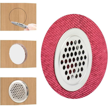 20 Pcs White Round Stainless Steel Ventilation Grilles for Kitchen Cabinet Furniture, 35 mm