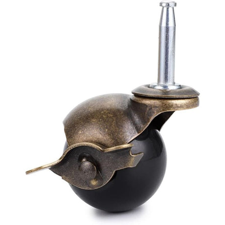 4 Pcs Bronze Ball Furniture Casters with Sockets and Brake, 1.5 inch