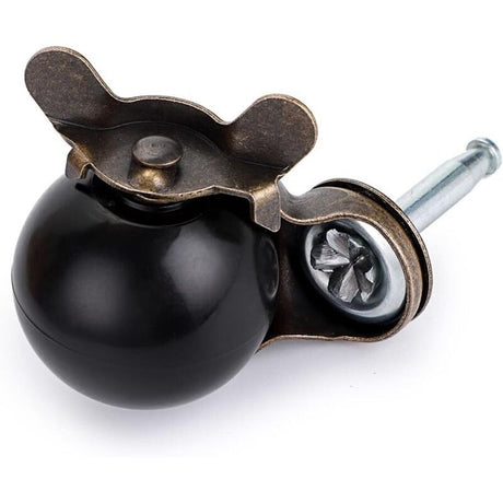 4 Pcs Bronze Ball Furniture Casters with Sockets and Brake, 1.5 inch