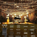 600 LED Waterproof Curtain Fairy Lights 8 Modes Warm White, 6 x 3 m