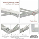 2 Pcs White Stainless Steel Foldable Triangle Shelf Brackets