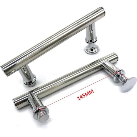 2 Pcs Chrome Shower Door Handles Hole to Hole, 145 mm