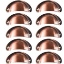 10 Pcs Red Copper Vintage Shell Handles for Drawer Cabinet, 8.2 x 3.5 cm