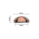 10 Pcs Red Copper Vintage Shell Handles for Drawer Cabinet, 8.2 x 3.5 cm