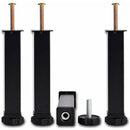 4 Pcs Black Screw In Metal Bed Legs Adjustable Slat Feet, 20 cm Plus 2 cm, 3 x 3 cm