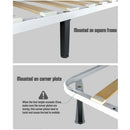 4 Pcs Black Screw In Metal Bed Legs Adjustable Slat Feet, 20 cm Plus 2 cm, 3 x 3 cm