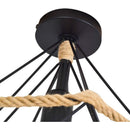 Vintage Industrial Metal Cage Ceiling Lamp with Hemp Rope, 25 cm