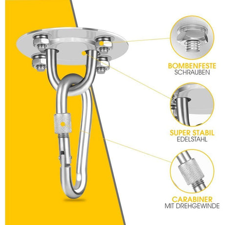 Stainless Steel Ceiling Hook Heavy Duty Support for Hammock Chair Punching Bag, 400 kg