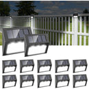 12 Pack Waterproof Solar Stair Lights Cool White Black