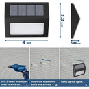 12 Pack Waterproof Solar Stair Lights Cool White Black