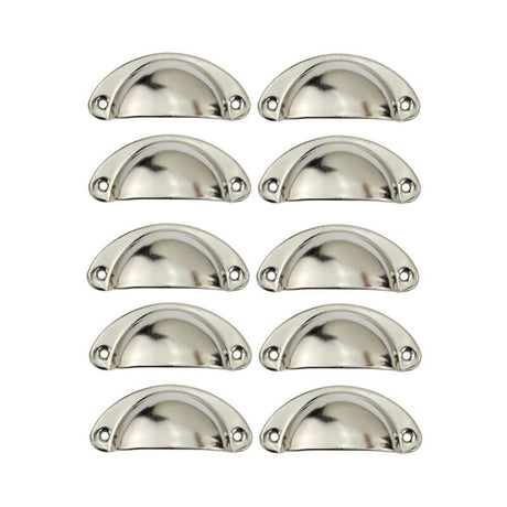 10 Pcs Silver Door Knob Handles for Furniture Drawer, 81 mm