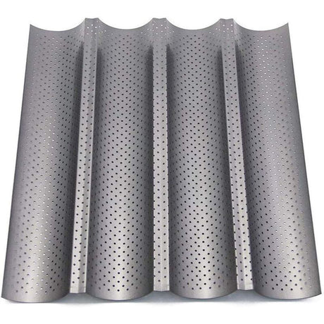 Perforated Non Stick Baguette Baking Tray Mold for 4 Baguettes