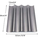 Perforated Non Stick Baguette Baking Tray Mold for 4 Baguettes