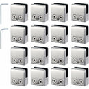 16 Pcs Stainless Steel Square Glass Clamps for Stair Railing, 8 to 10 mm