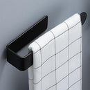 SUS304 Black Adhesive Bathroom Kitchen Towel Holder, 24 cm