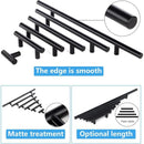 10 Pcs Black Stainless Steel Kitchen Cupboard Door Handles, 192 mm Hole Spacing