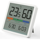 White Indoor Hygrometer Thermometer Digital Temperature Humidity Monitor with Clock