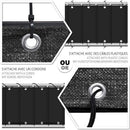 Black HDPE Balcony Privacy Screen 200g m2 with Cable Ties and Cords, 500 x 90 cm