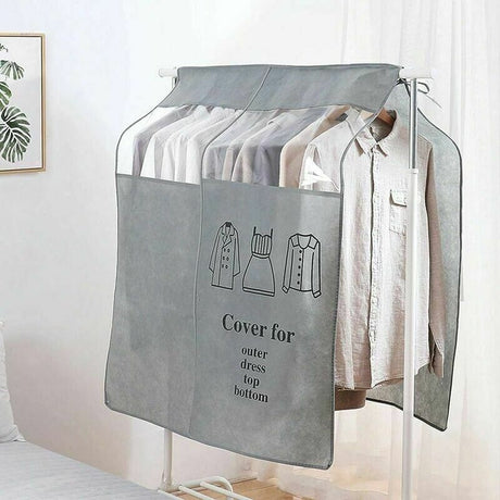 Gray Universal Dustproof Clothing Cover, 90 x 110 cm