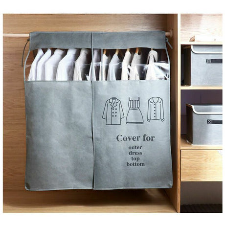 Gray Universal Dustproof Clothing Cover, 90 x 110 cm
