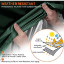Green Waterproof Anti UV Dustproof Protective Cover for 1000L IBC Tank, 120 x 100 x 116 cm