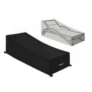 Black 210D Waterproof Sun Lounger Deckchair Protective Cover, 210 x 75 x 40 to 80 cm