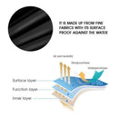 Black 210D Waterproof Sun Lounger Deckchair Protective Cover, 210 x 75 x 40 to 80 cm